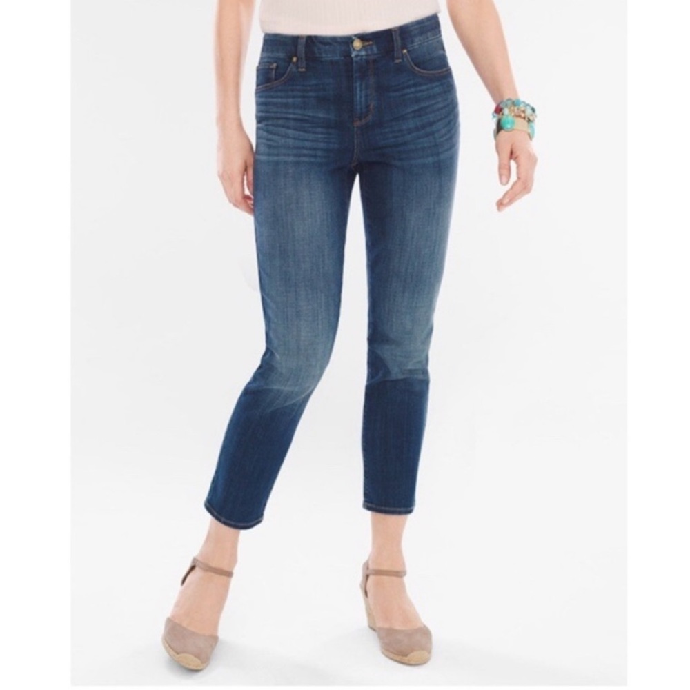 Chicos So Slimming Girlfriend Crop Jeans size 1 (8 US)